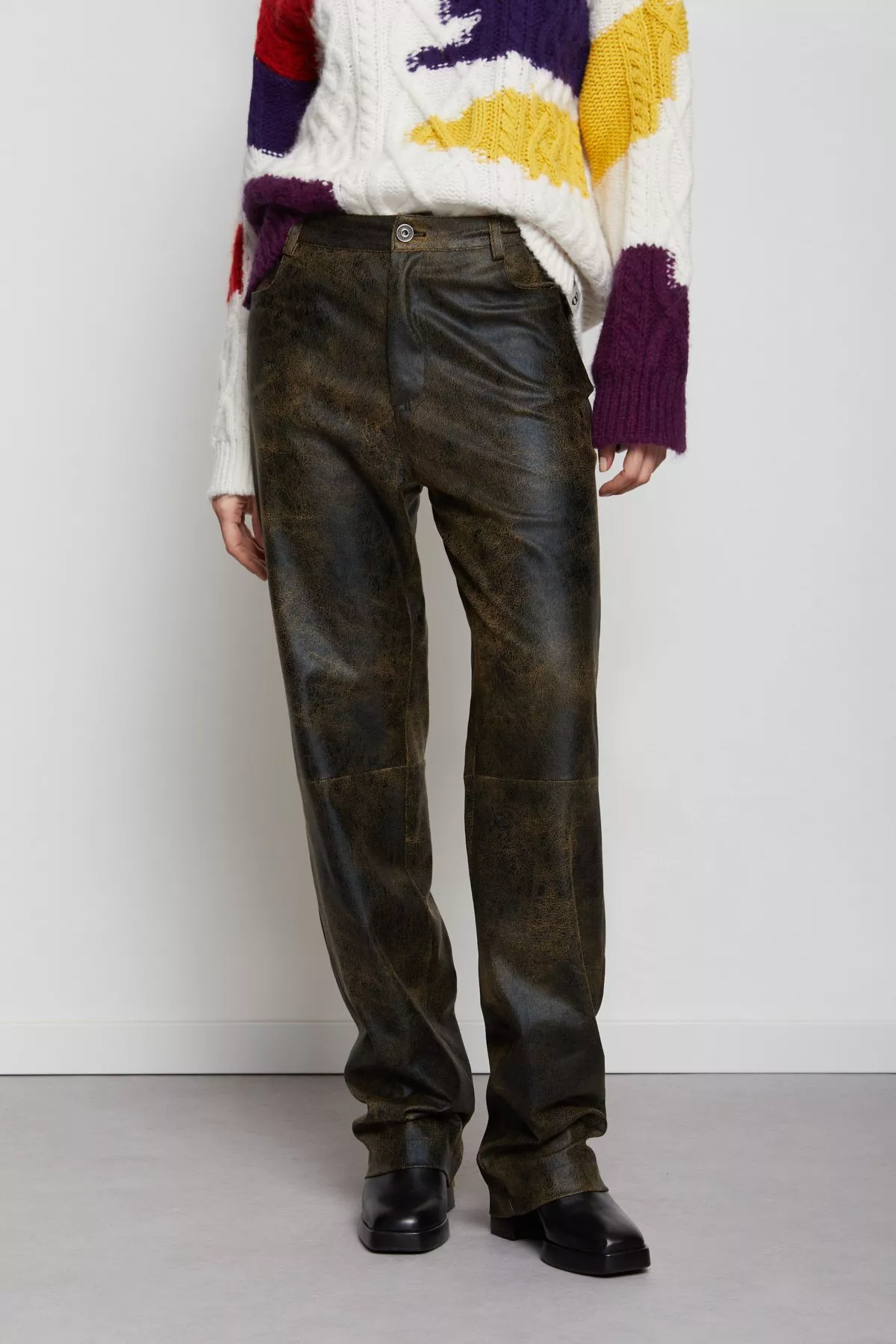 Faux leather trousers