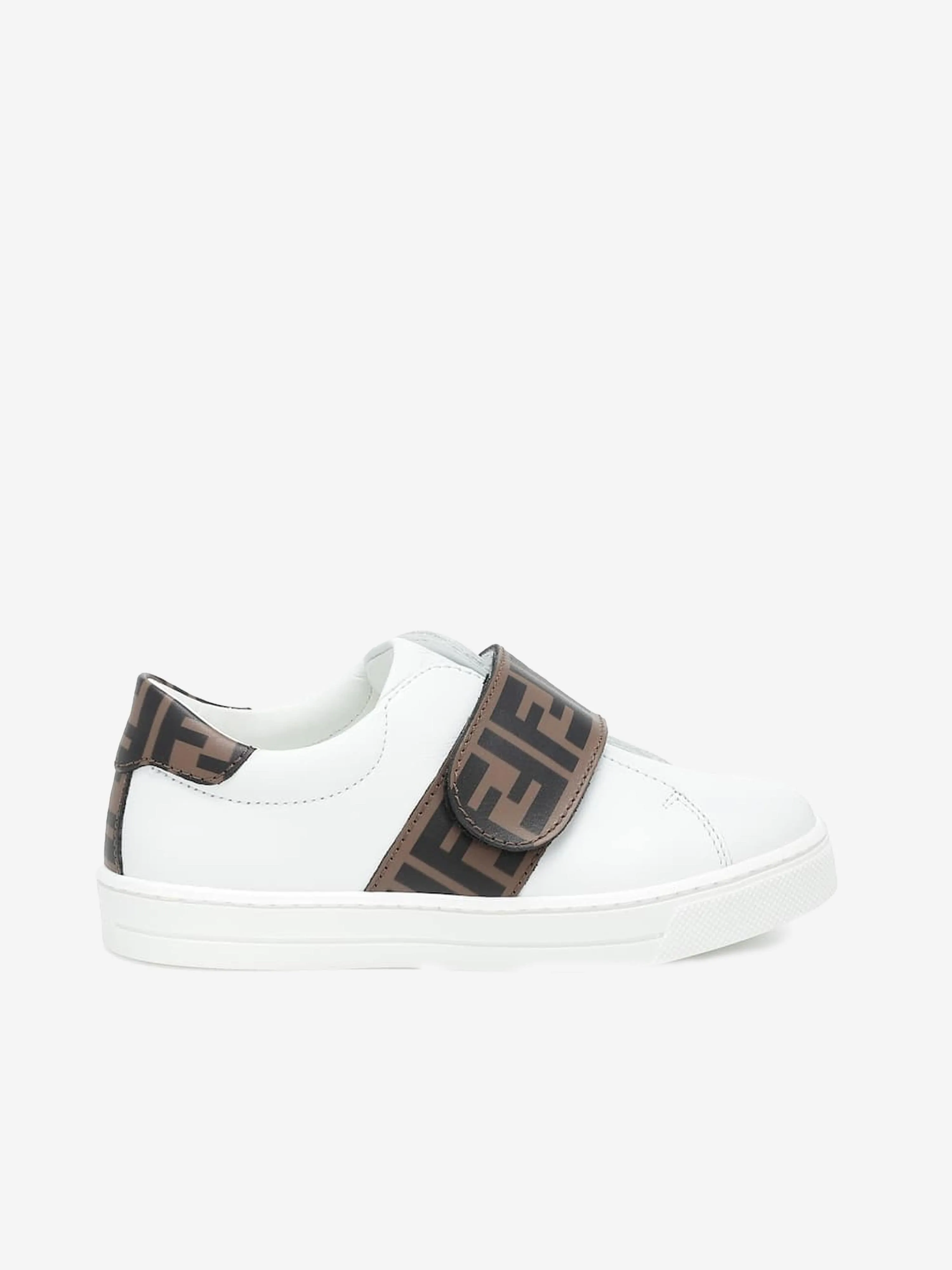 Fendi Leather FF Logo Strap Trainers