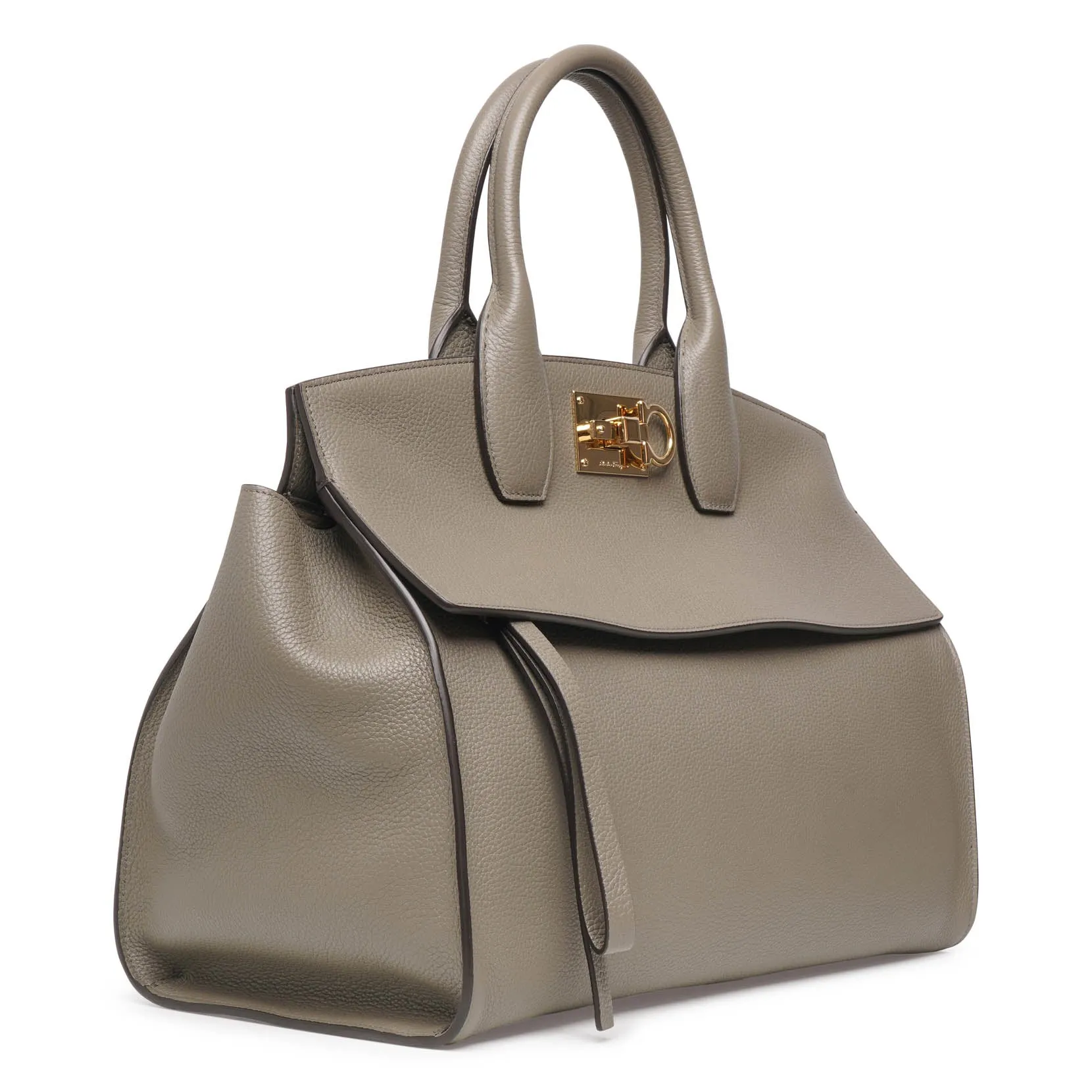 Ferragamo The Studio Soft olive leather bag