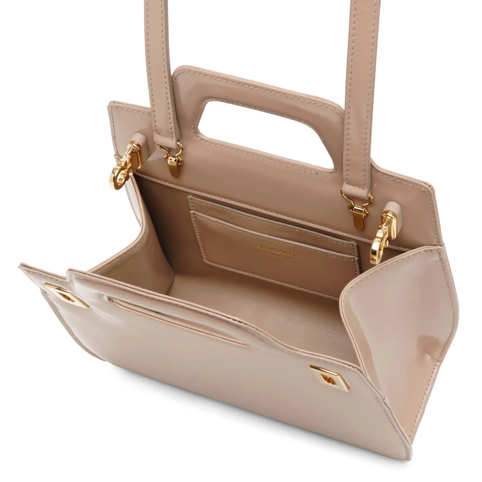 Ferragamo Wanda mini beige leather bag