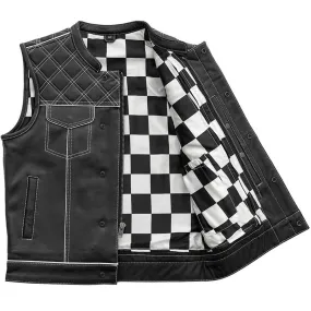 First Mfg Mens Checker Custom Leather Vest