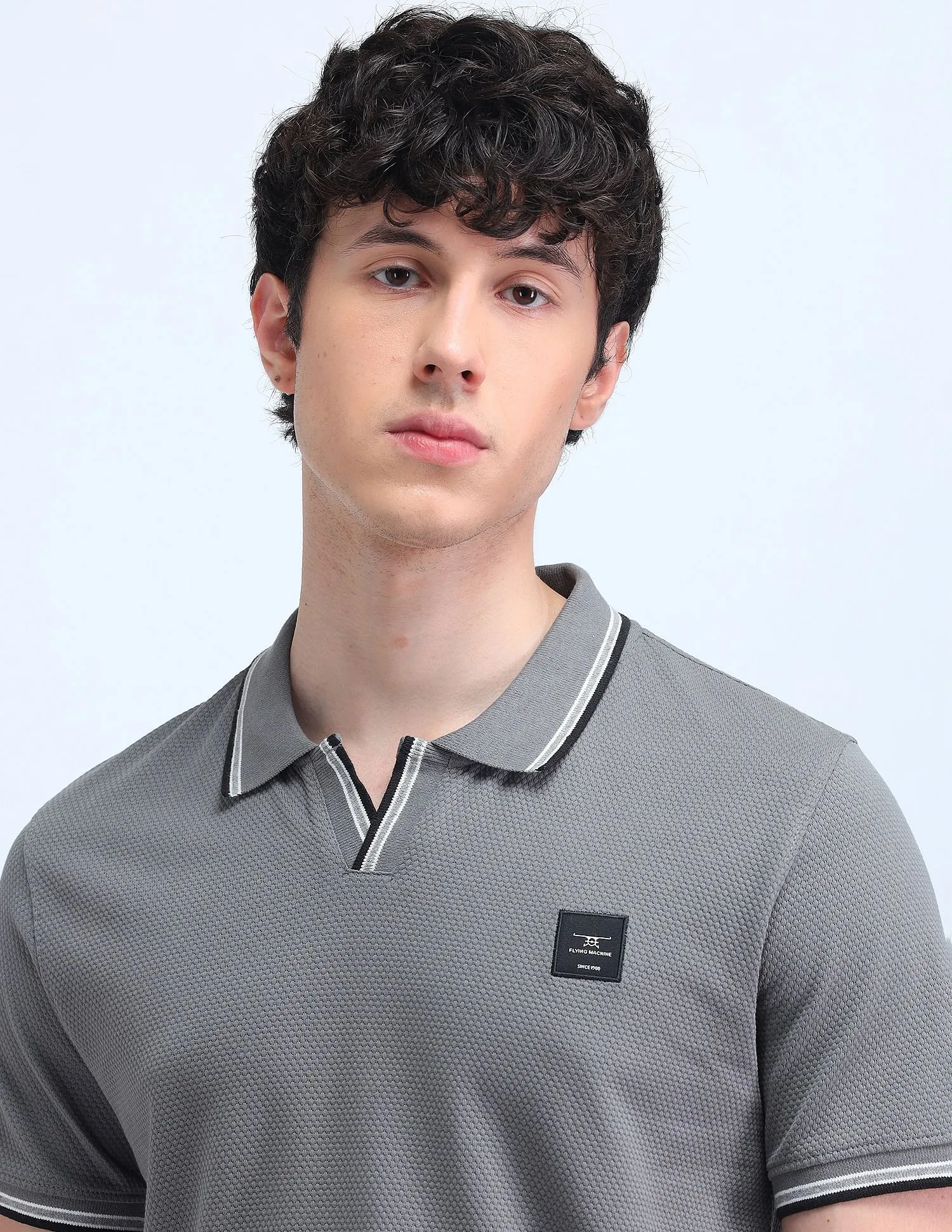 Flying Machine Cotton Solid Polo Shirt