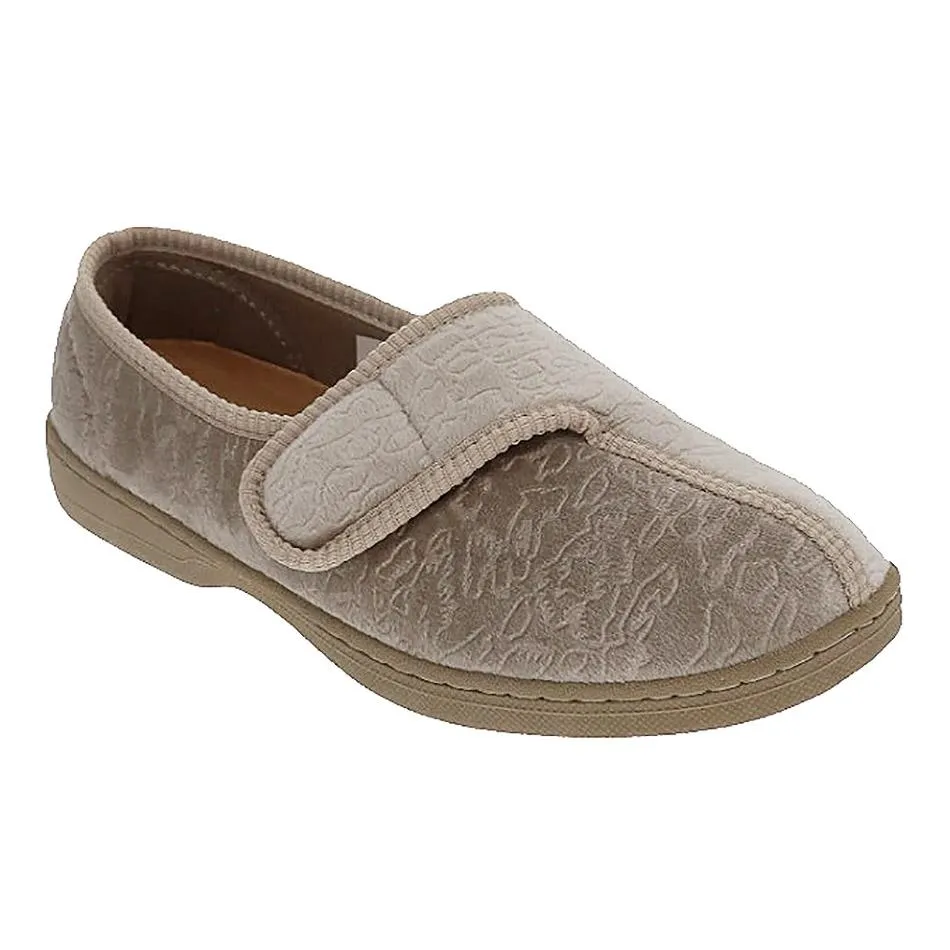 FOAMTREADS WOMEN'S JEWEL F.T. CHAMPAGNE VELOUR SLIPPER