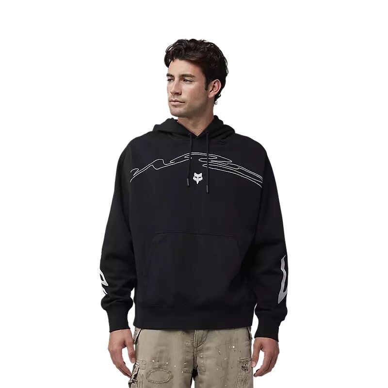 Fox Head Men's Energy Face Oversized Pullover Hoodie in Black