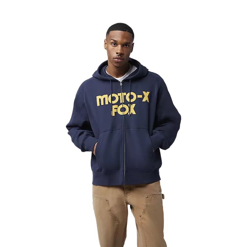 Fox Head Men's Moto-X Oversized Zip Hoodie in Midnight Blue