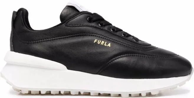 Furla low-top lace-up sneakers Black