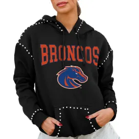 Gameday Couture  Boise State Broncos Women's Black Studded Pullover Hoodie