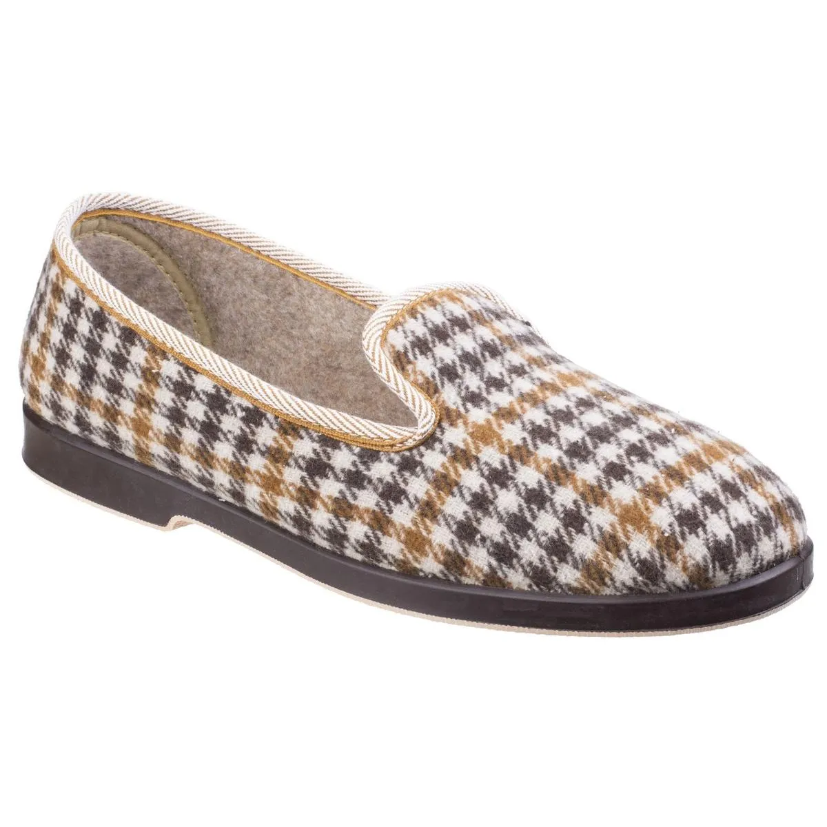 GBS Everett Check Slipper Grey