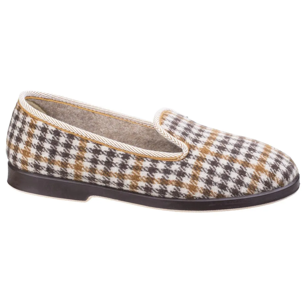 GBS Everett Check Slipper Grey