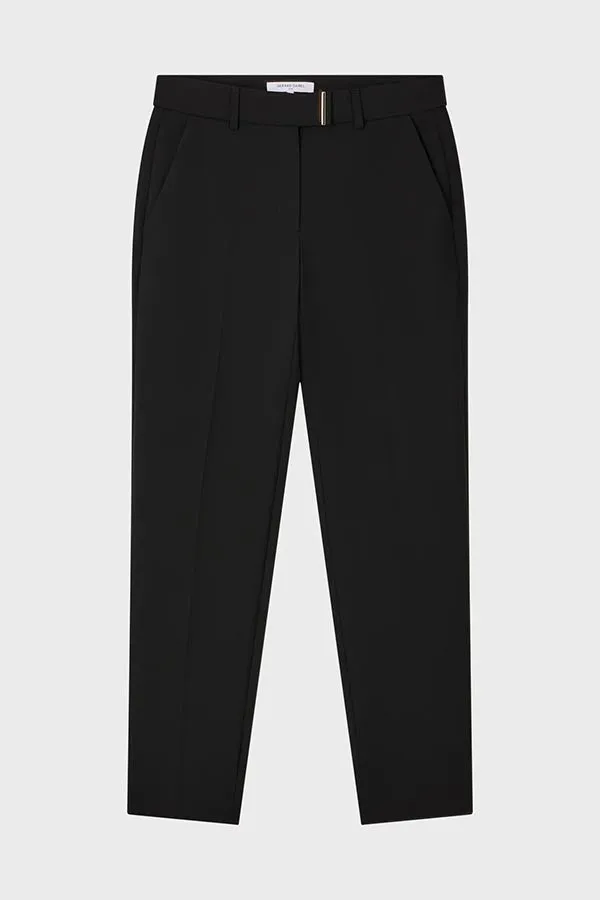 Gerard Darel EMMILY NAVY 7/8 GOLD FASTENER TAILORED TROUSERS