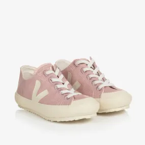 Girls Pink & Ivory Canvas Flip Trainers