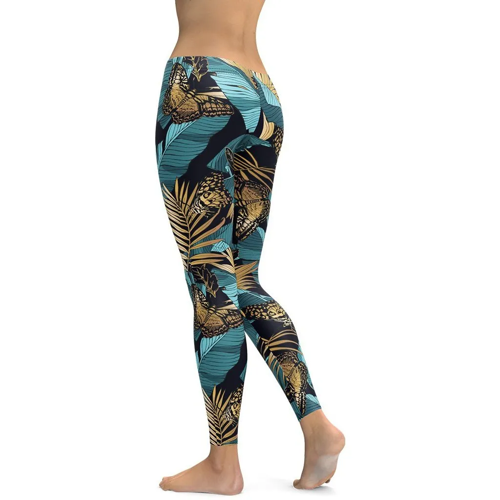 Golden Butterflies Leggings