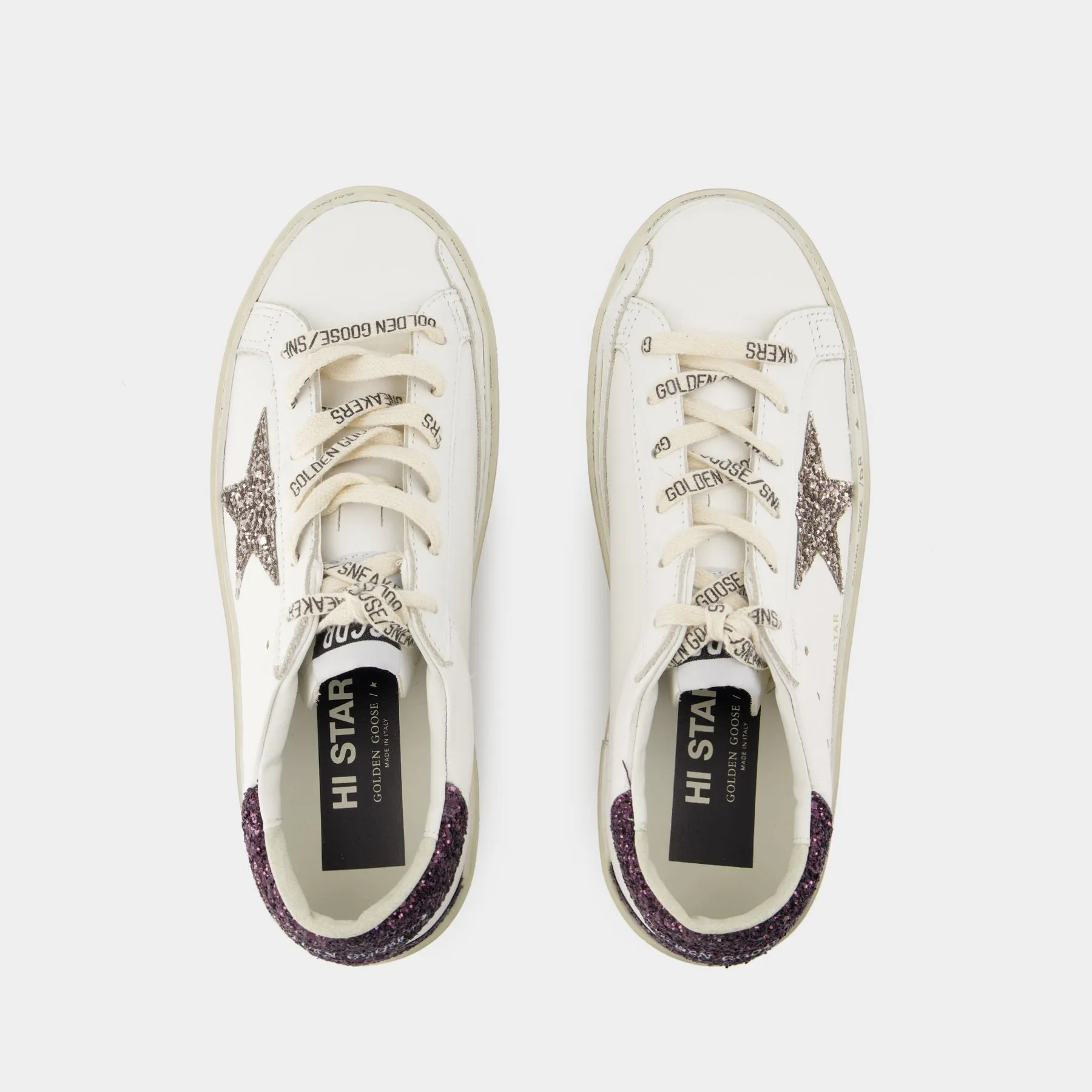 Golden Goose Deluxe Brand  Hi Star Sneakers - Golden Goose Deluxe Brand - Leather - White