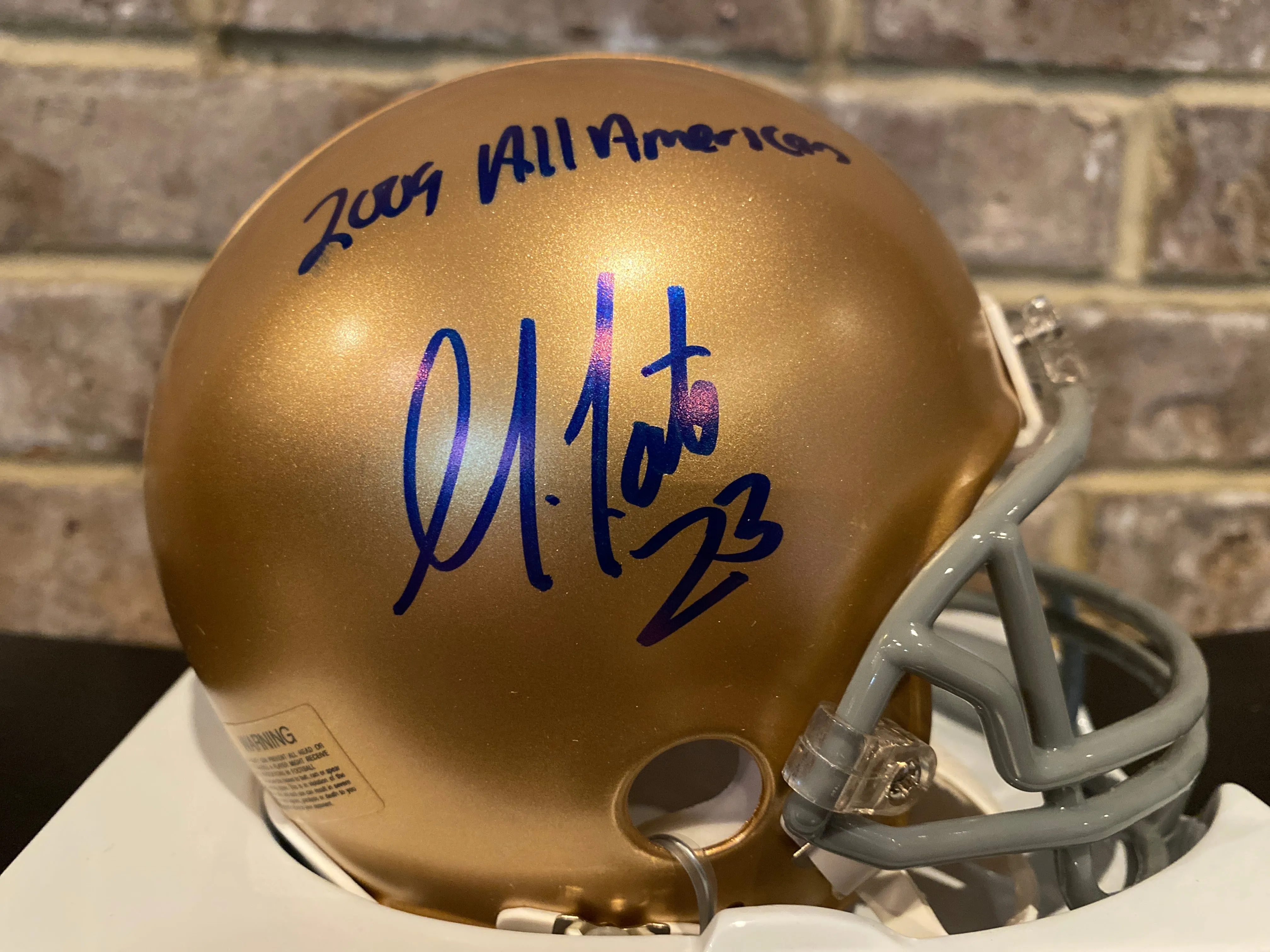 Golden Tate Signed Notre Dame Mini Helmet