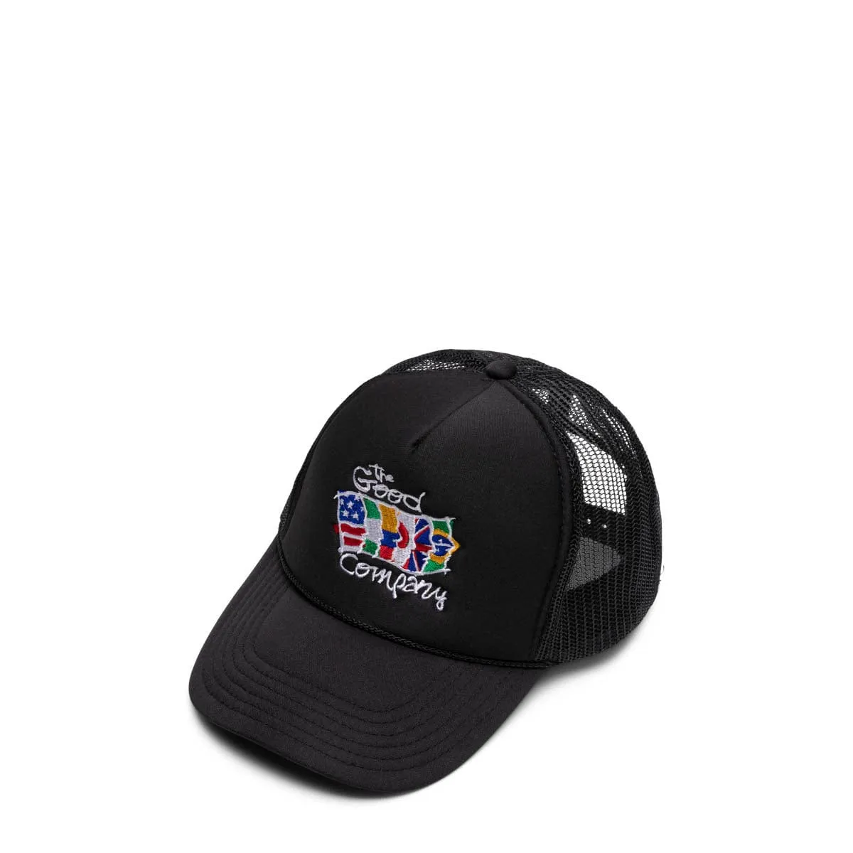 GOOD WORLD TRUCKER HAT BLACK | Bodega