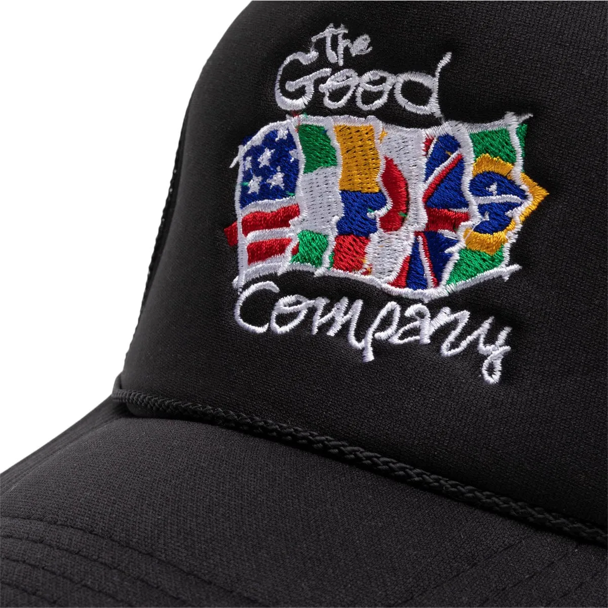 GOOD WORLD TRUCKER HAT BLACK | Bodega