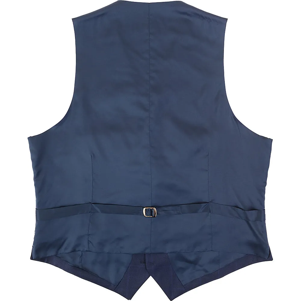 Hackett London Mens Contrast Windowpane Waistcoat in Navy