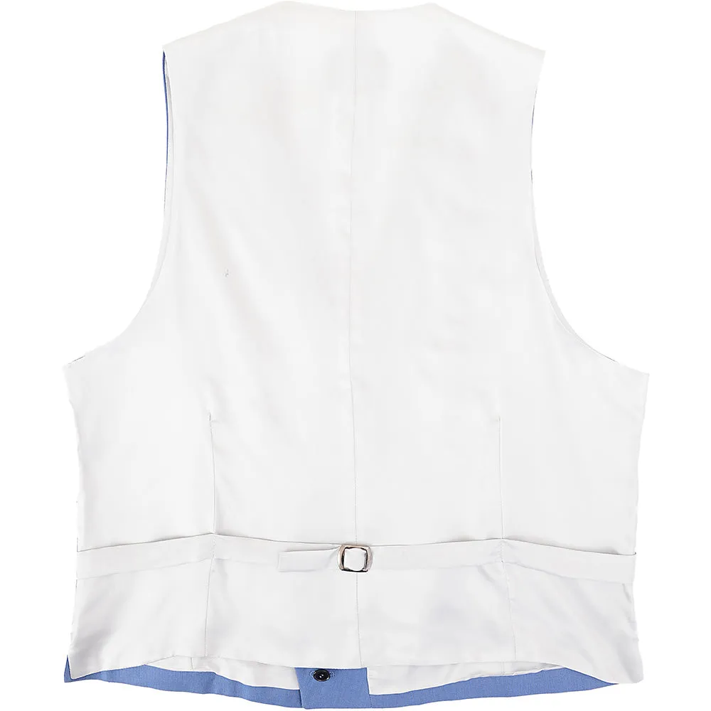 Hackett London Mens Linen Double Breasted Waistcoat in Blue