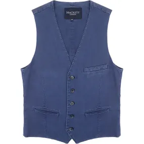 Hackett London Mens Tricotine Waistcoat in Blue