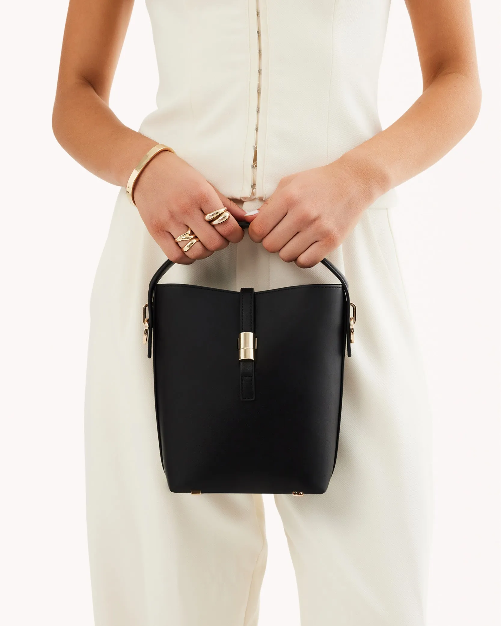 HAZEL HANDLE BAG - BLACK