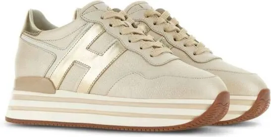 Hogan H483 leather platform sneakers Neutrals