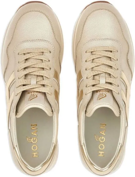 Hogan H483 leather platform sneakers Neutrals