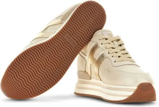 Hogan H483 leather platform sneakers Neutrals