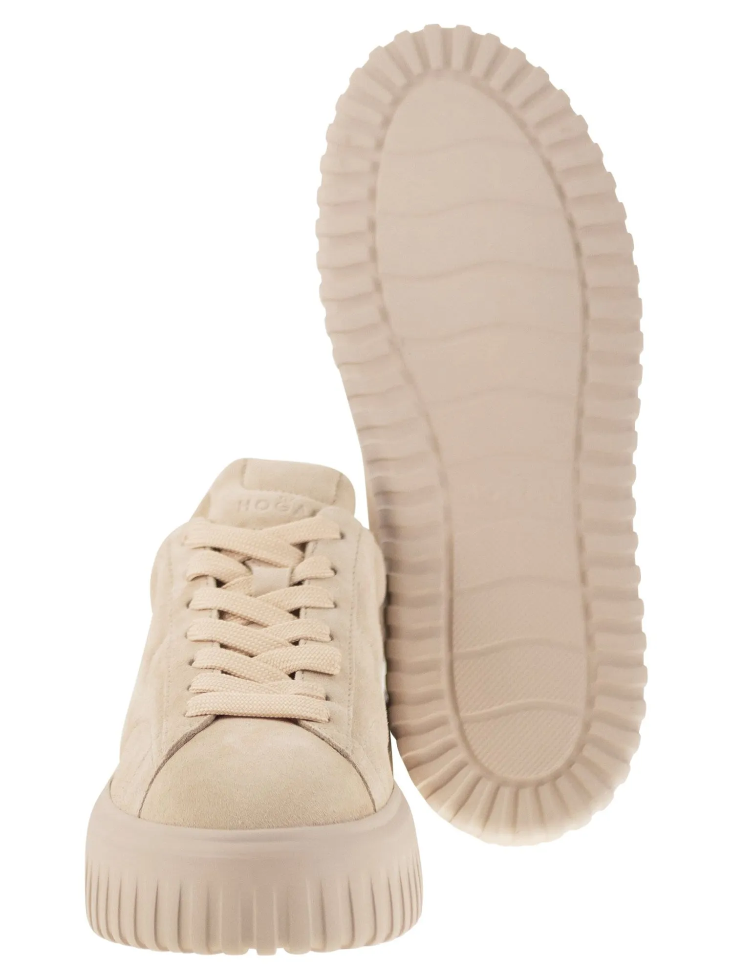 Hogan    Hogan Suede H Stripes Trainers