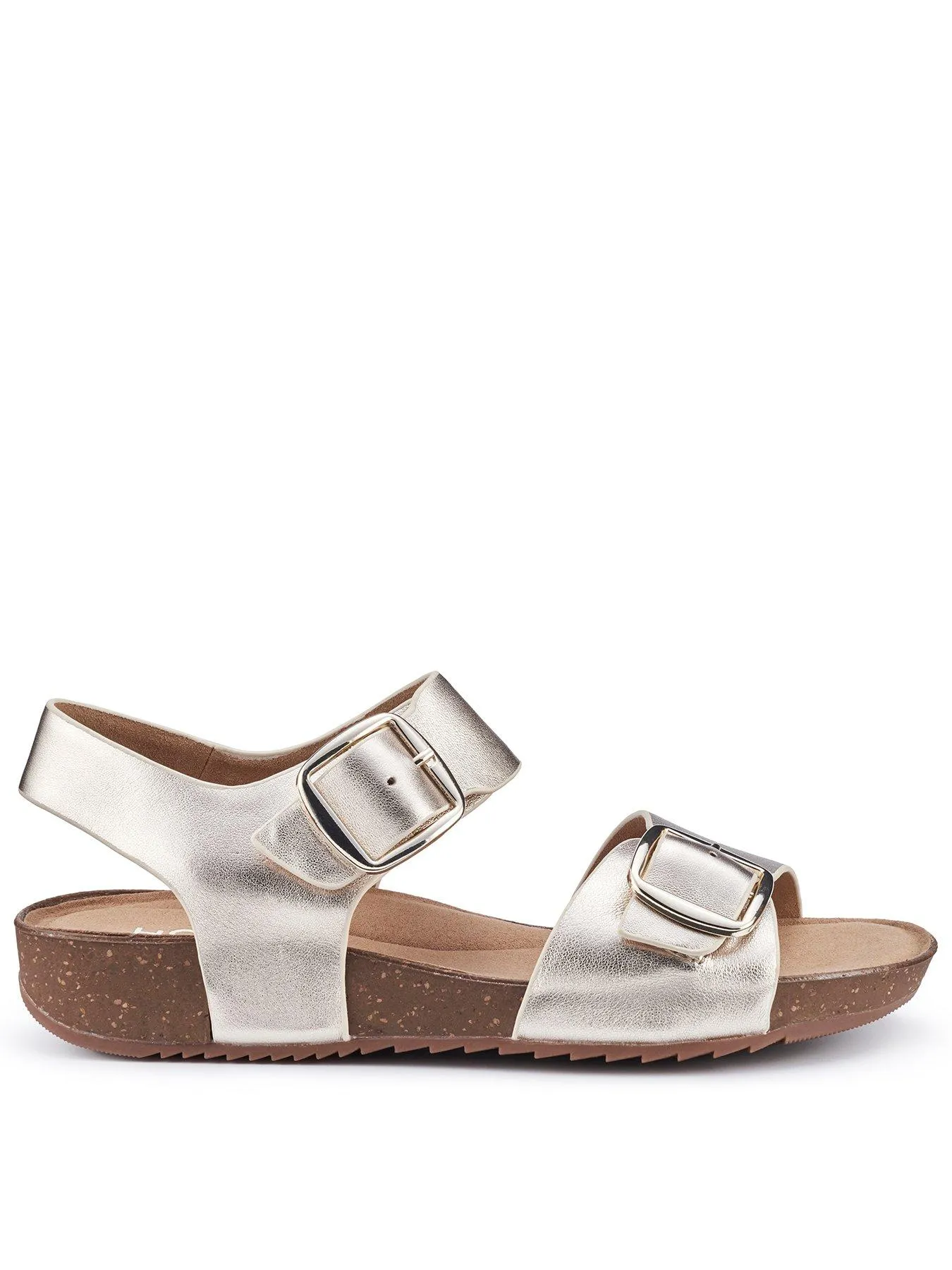 Hotter Sandals Leather Standard Tourist Ii - Soft Gold-le