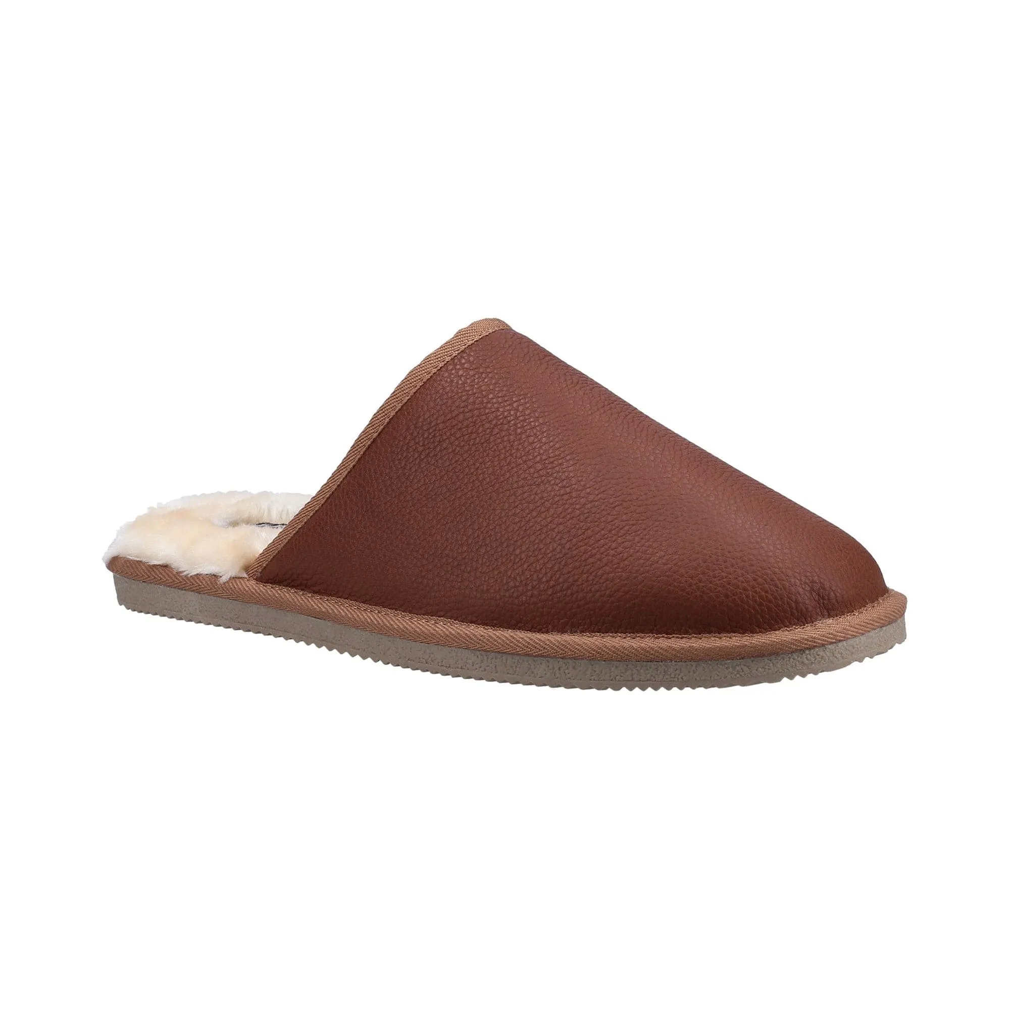 Hush Puppies Coady Leather Slipper - Tan