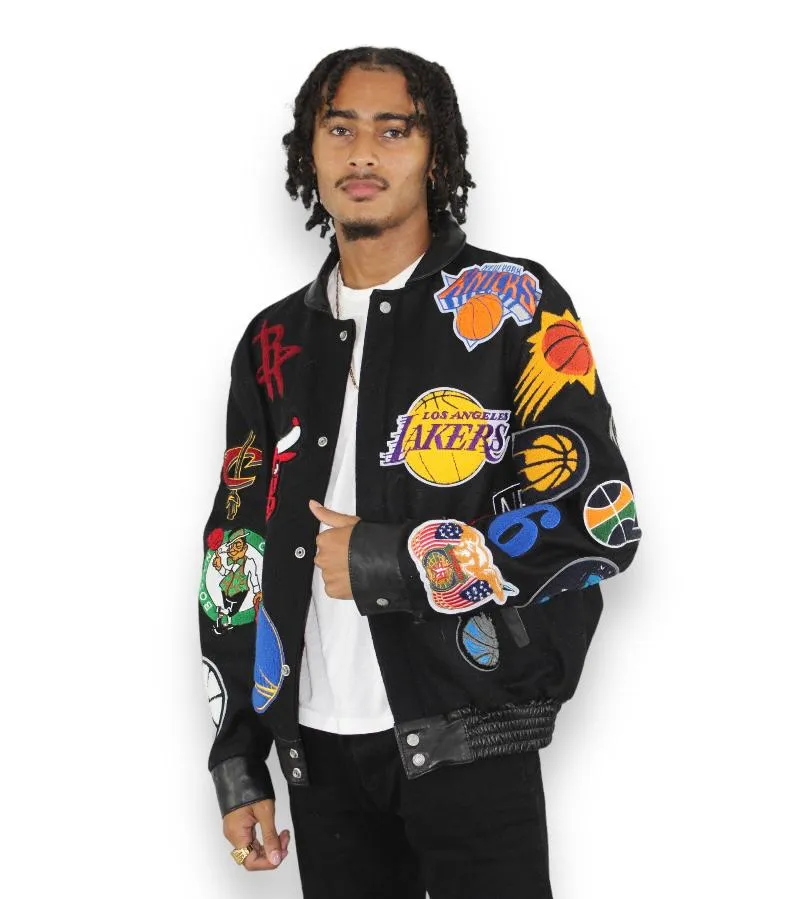 Jeff Hamilton NBA Patch Varsity Jacket - Daniel's Leather