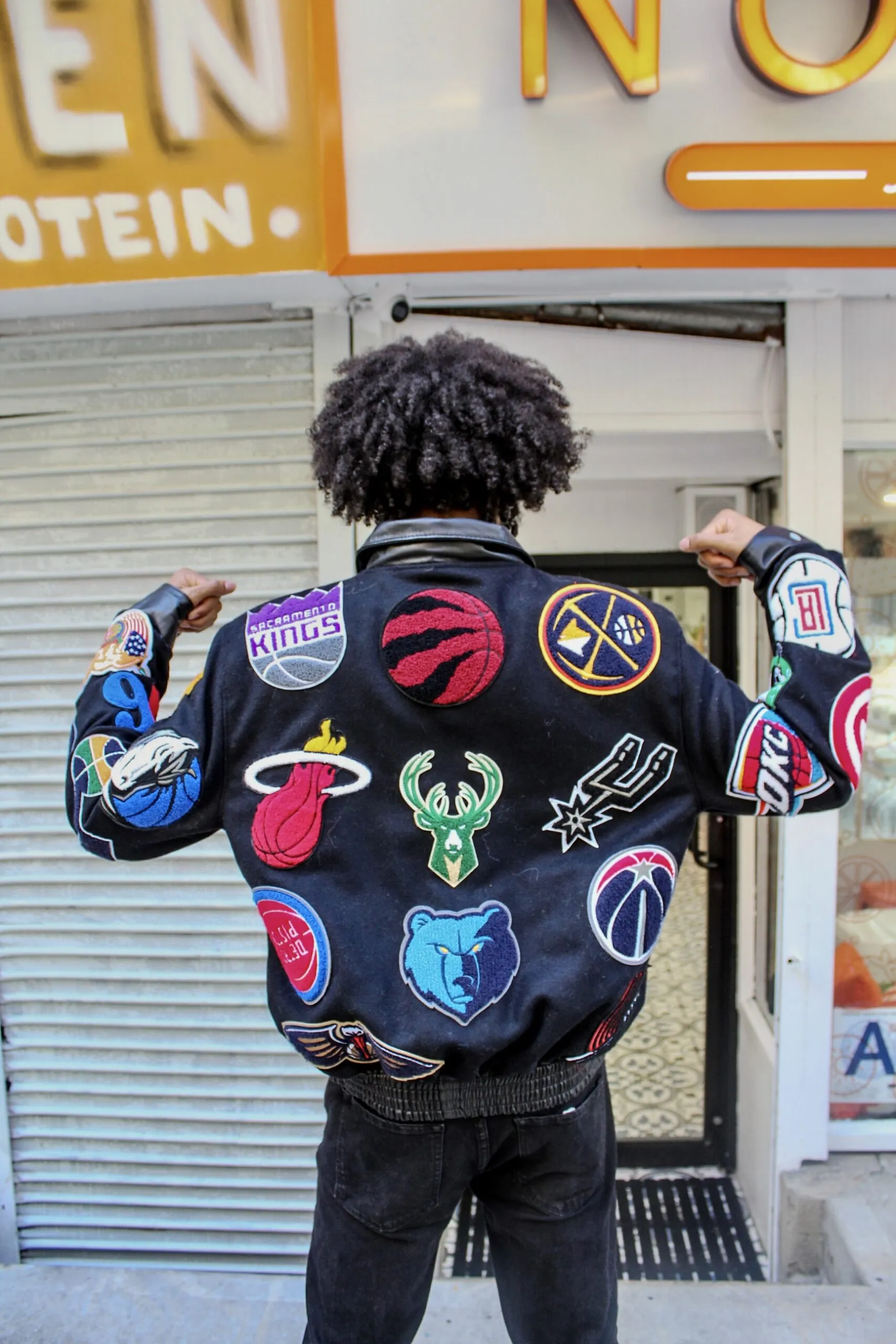 Jeff Hamilton NBA Patch Varsity Jacket - Daniel's Leather