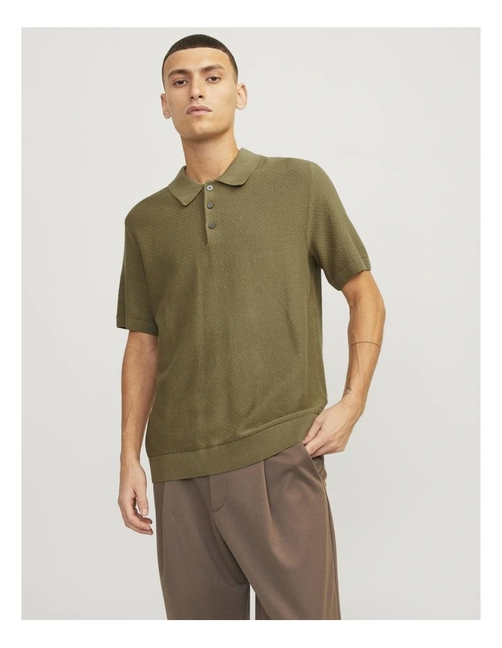 Jprblusandri Knit Polo Shirt in Aloe