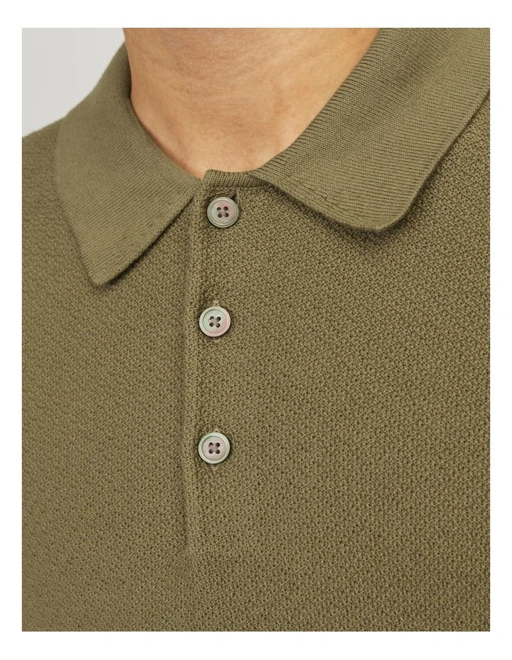 Jprblusandri Knit Polo Shirt in Aloe