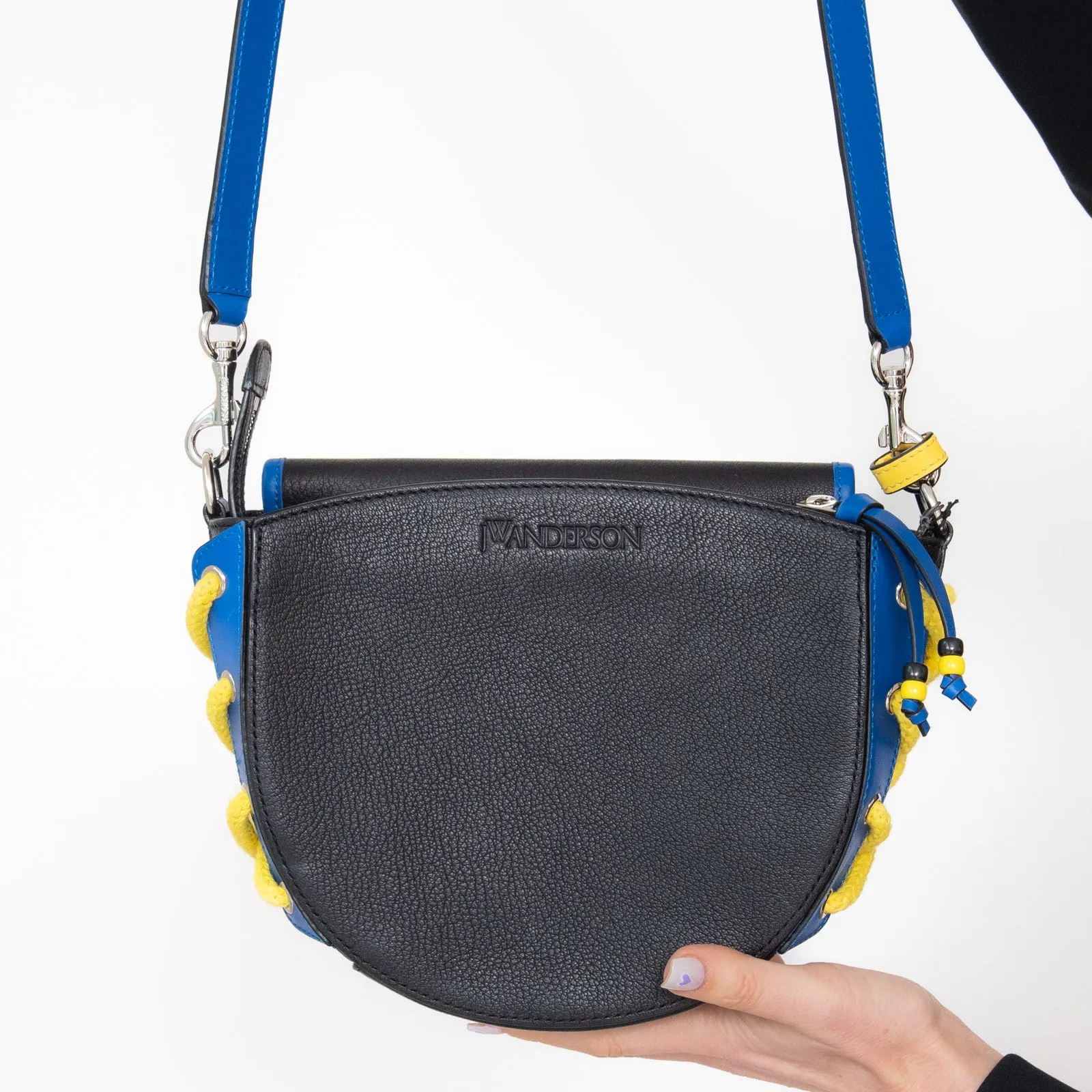 JW Anderson Black Blue And Yellow Leather Bike  Bag