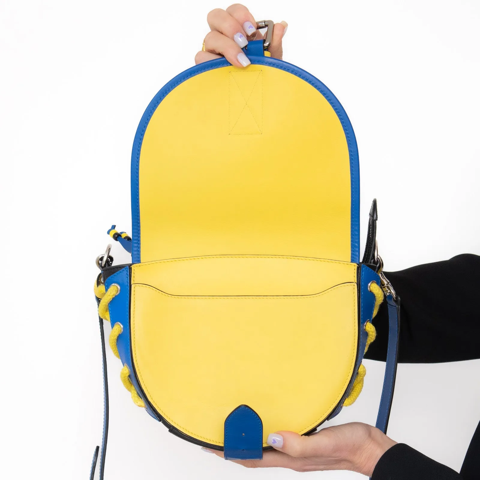 JW Anderson Black Blue And Yellow Leather Bike  Bag