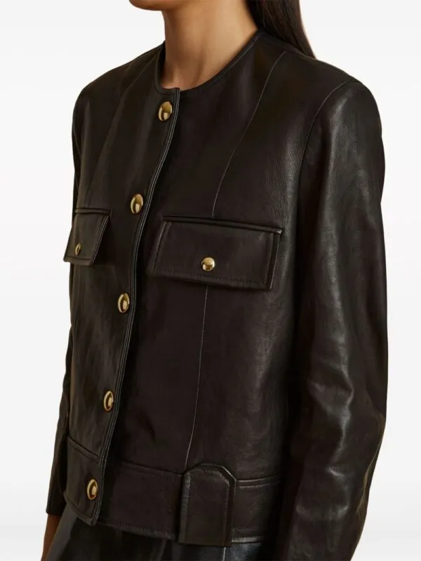 Khaite Laybin Leather Jacket Black | Luxury and style at your fingertips