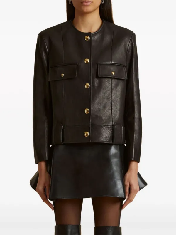 Khaite Laybin Leather Jacket Black | Luxury and style at your fingertips