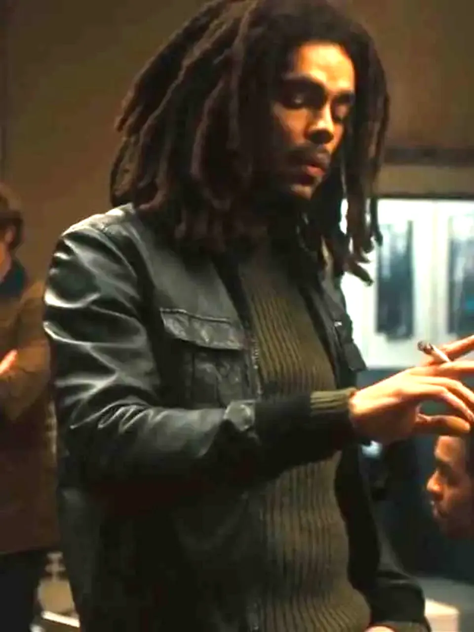 Kingsley Ben-Adir Bob Marley One Love Leather Jacket