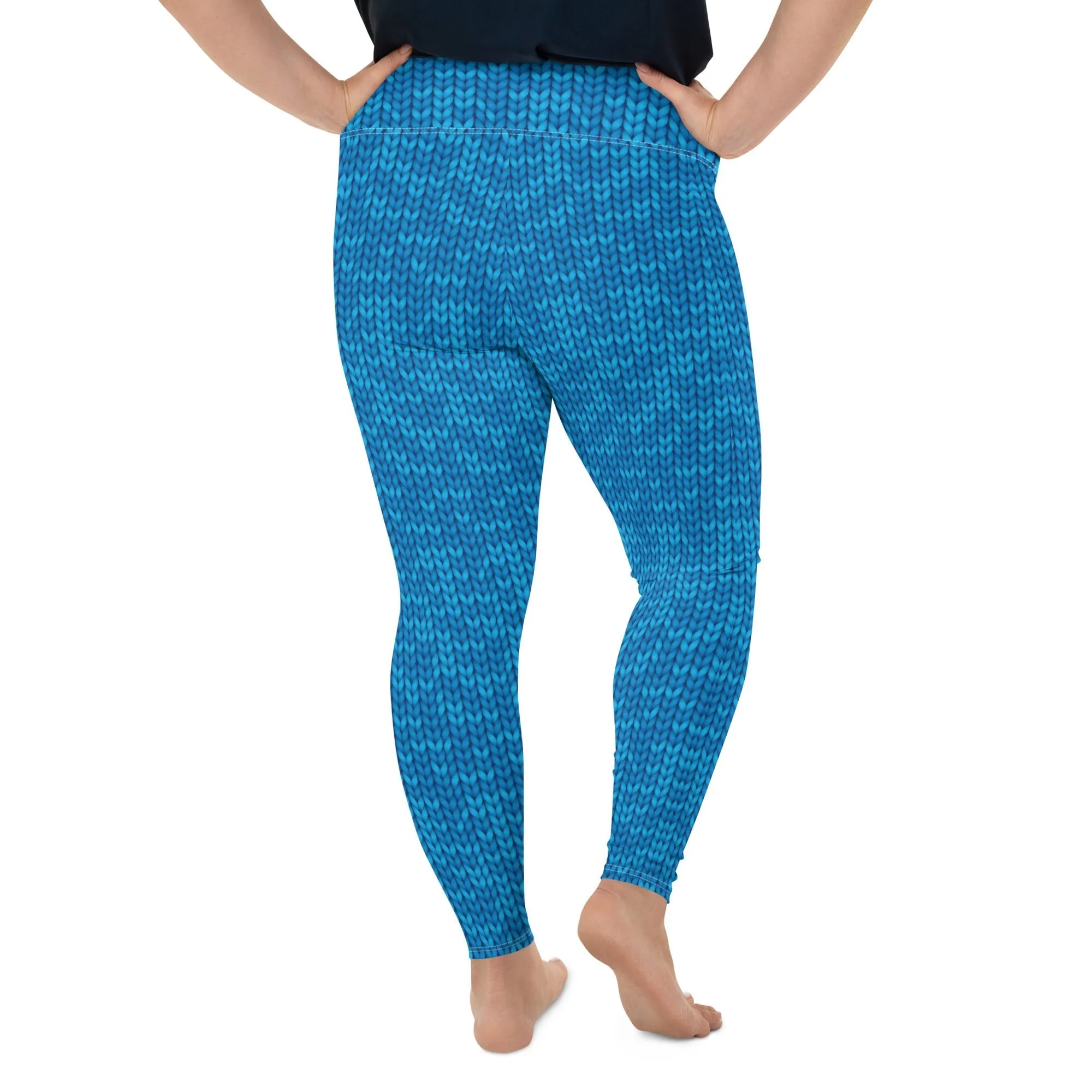 Knitted Print Pattern Plus Size Leggings