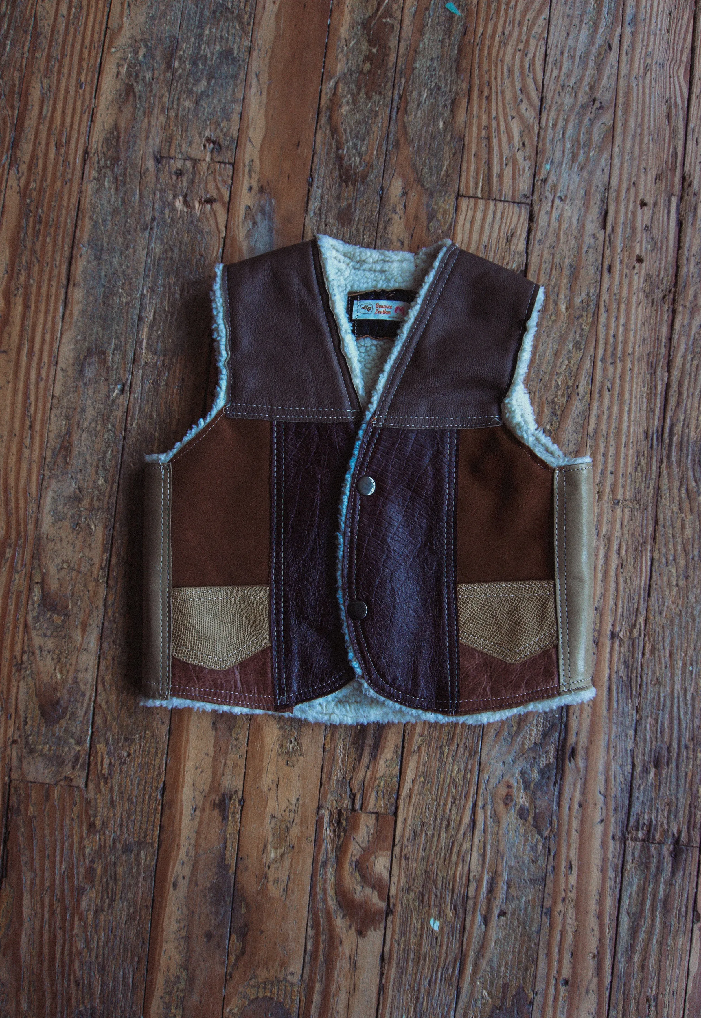 Leather Patchwork Kids Vest 6-7 y.o.