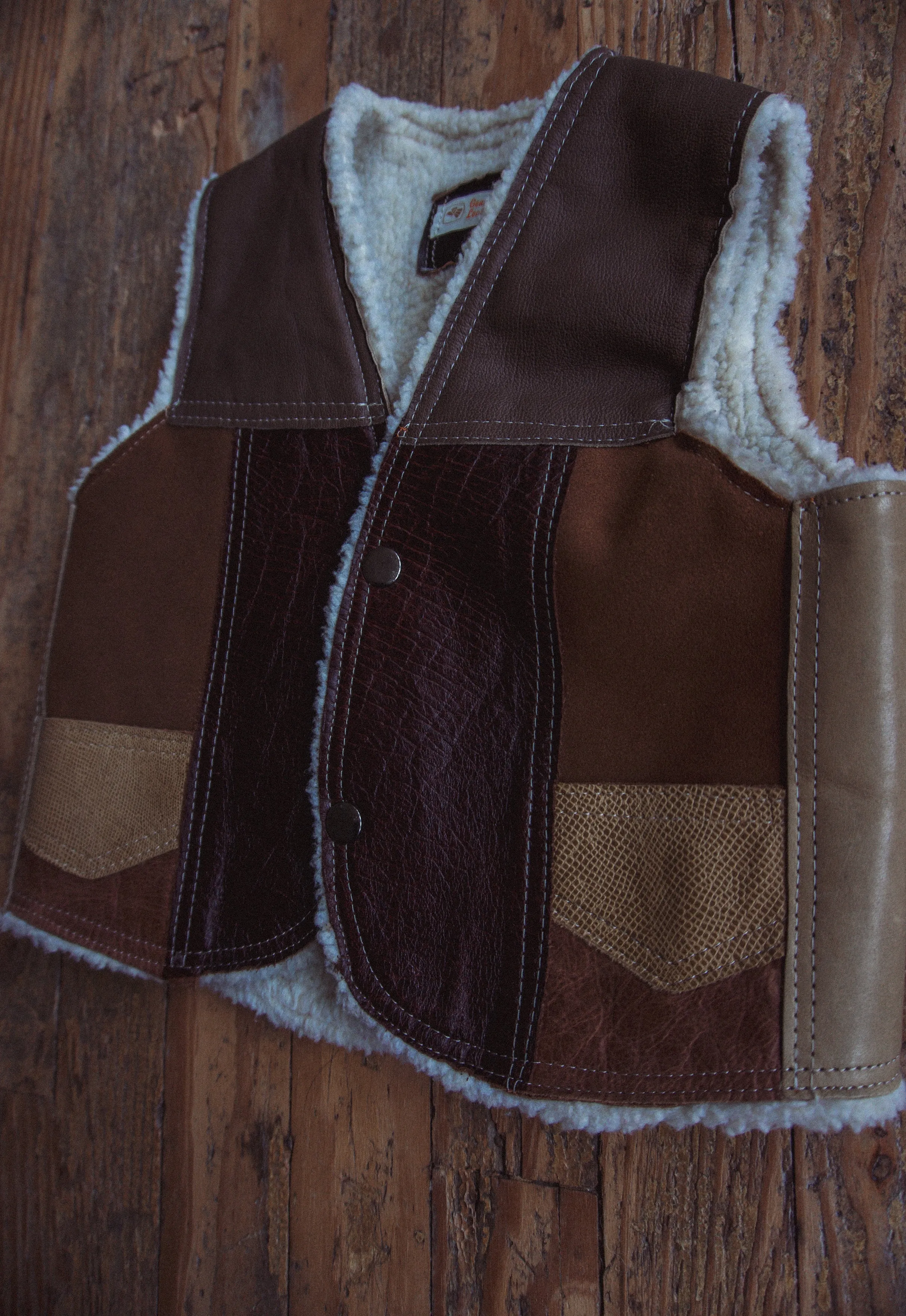 Leather Patchwork Kids Vest 6-7 y.o.