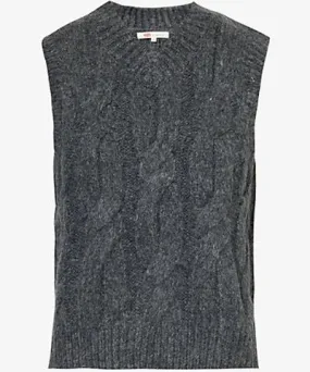 Levi's Womens Charcoal Heather Grey Isabel V-neck knitted vest