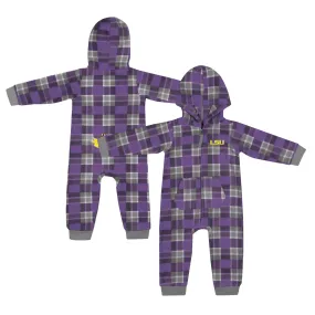 Lids Infant Colosseum  Purple LSU Tigers Full-Zip Plaid Hoodie Long Sleeve Jumper