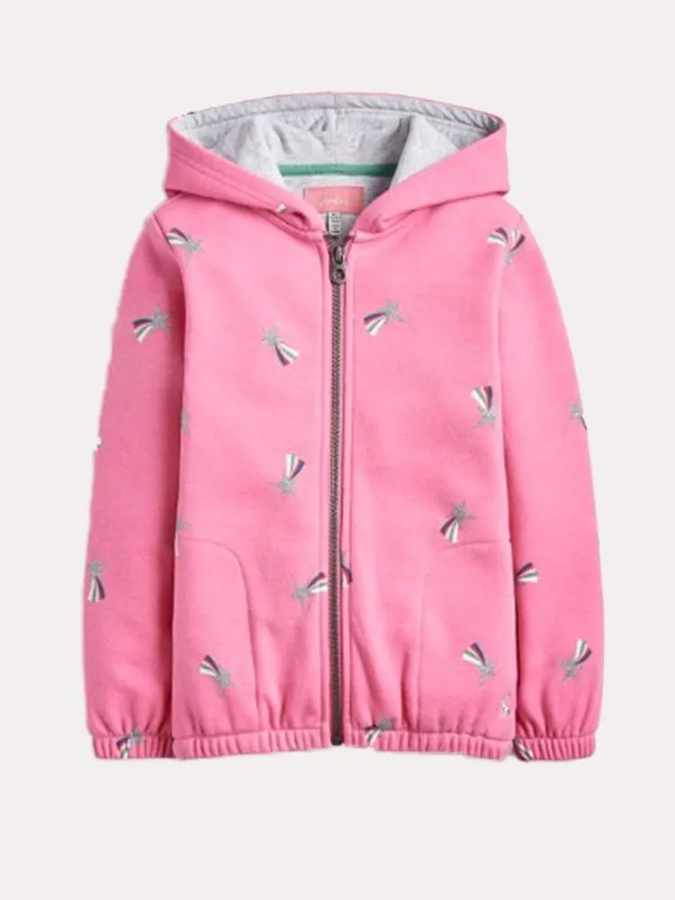     LITTLE JOULES  Girls' Maddie Fur Backed Fill Zip Hoodie    