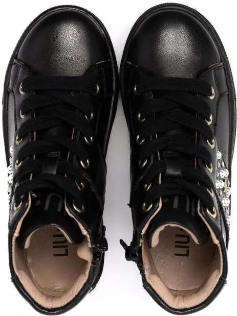 Liu Jo Kids Alicia leather sneakers Black