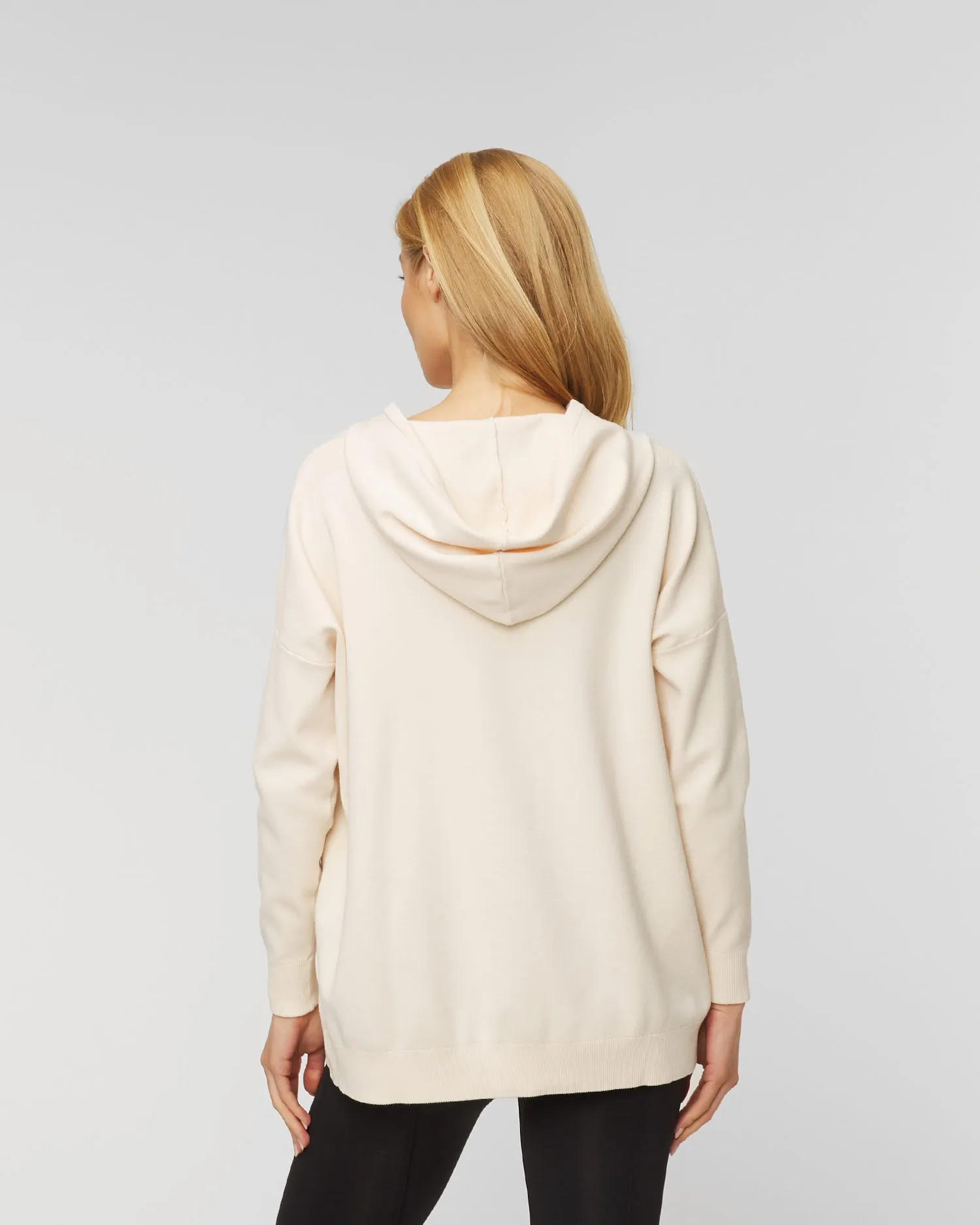 LIVE THE PROCESS Oversized Knit hoodie 837-q3-mother-of-pearl