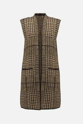 Long-length Houndstooth Vest Style 233957