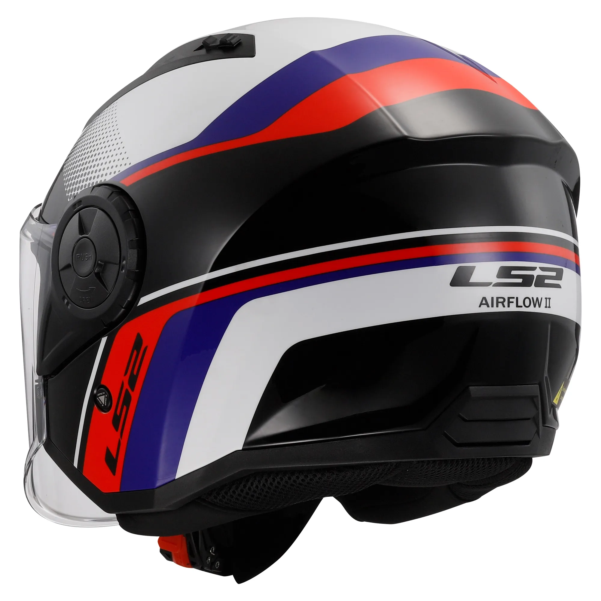 LS2 OF616 Airflow II Rush Helmet - White/Blue/Red