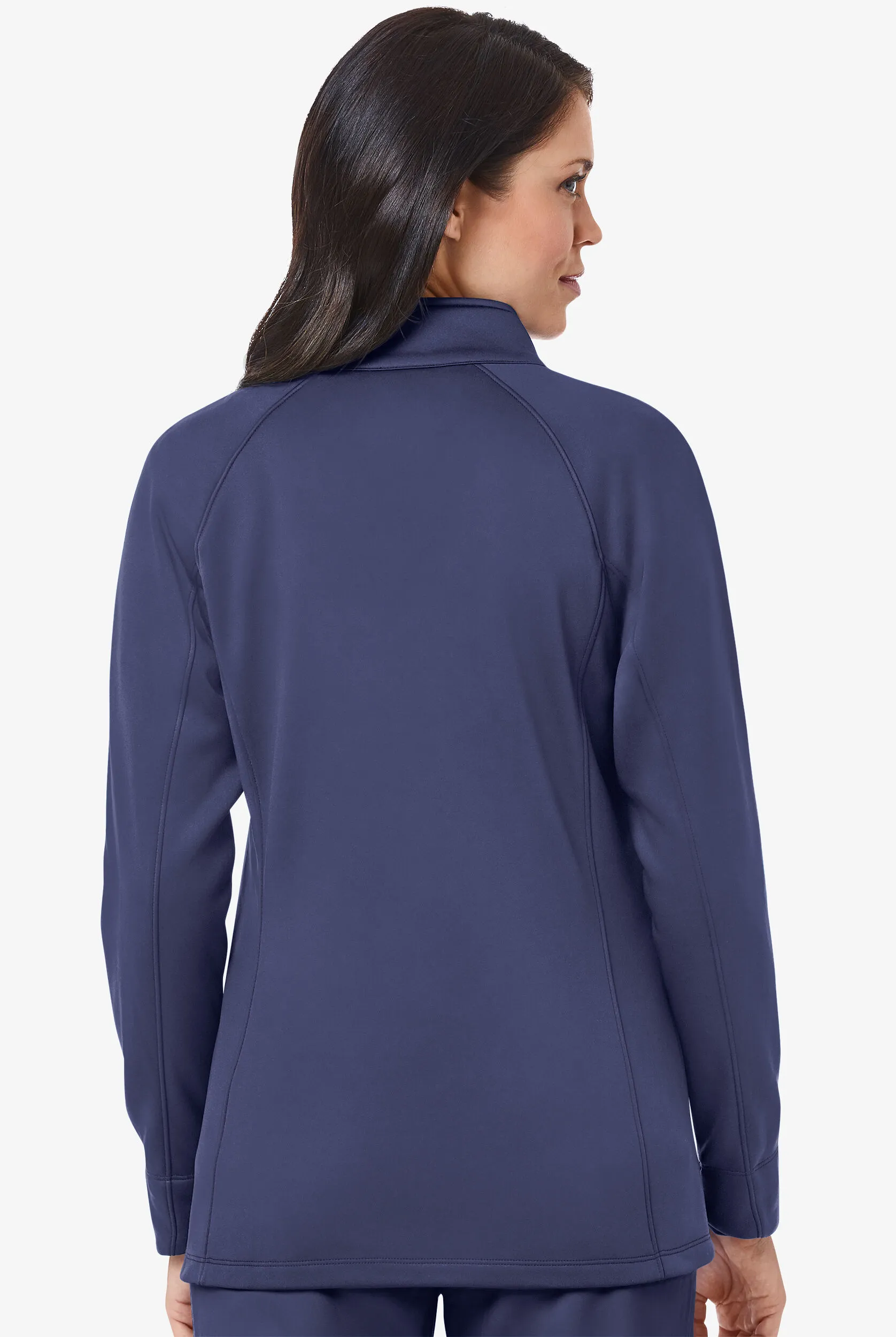 Maevn Blaze Women's 5-Pocket Zip Front Raglan Sleeve Fleece Scrub Jacket